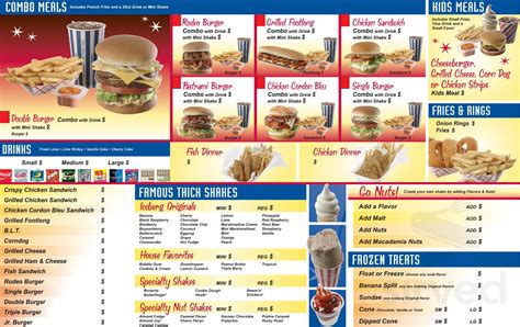 iceberg menu with prices.